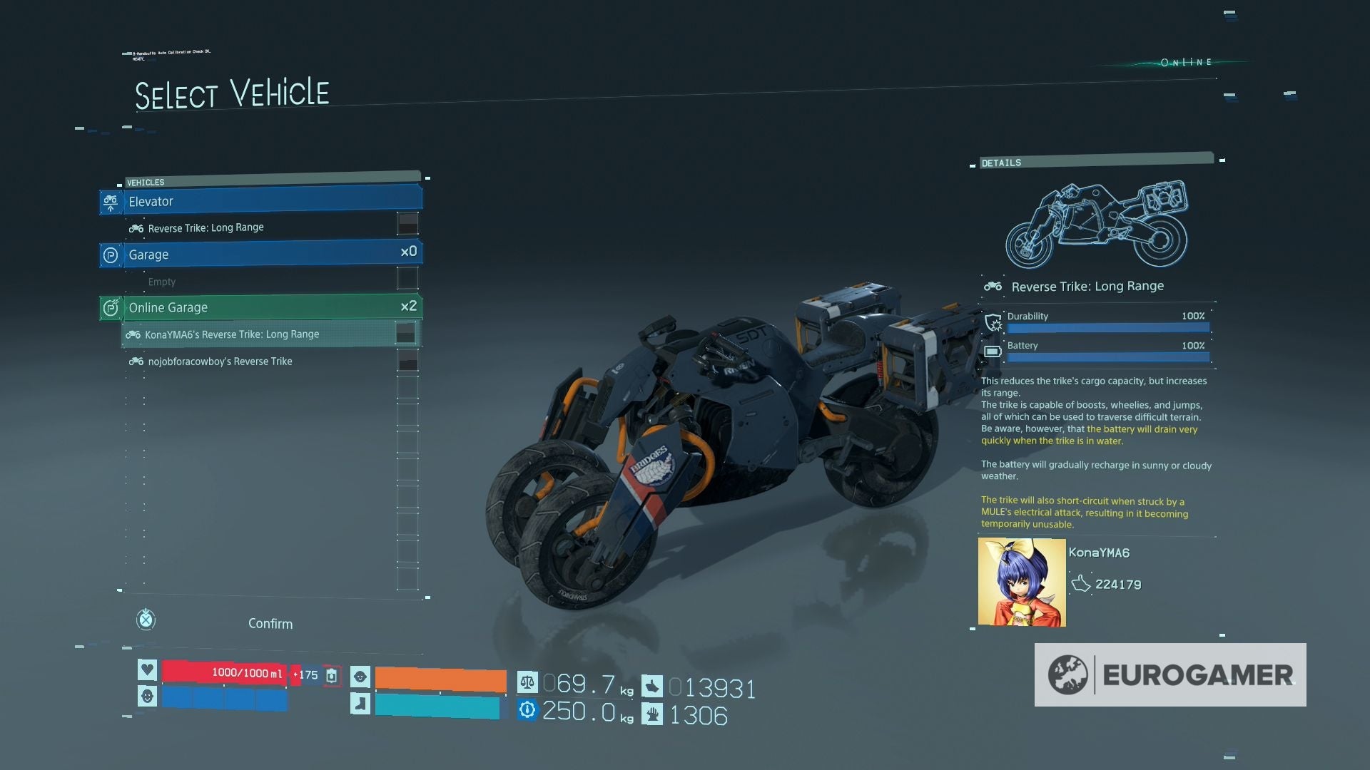 Death Stranding bikes and vehicles explained How to charge the bike with a generator, repair